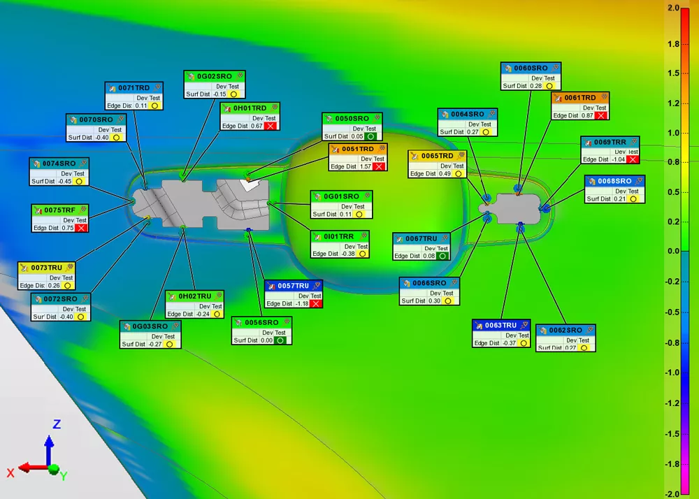 PolyWorks|Inspector 2024 offers users enhanced analysis by viewing control views in multiple data alignments.