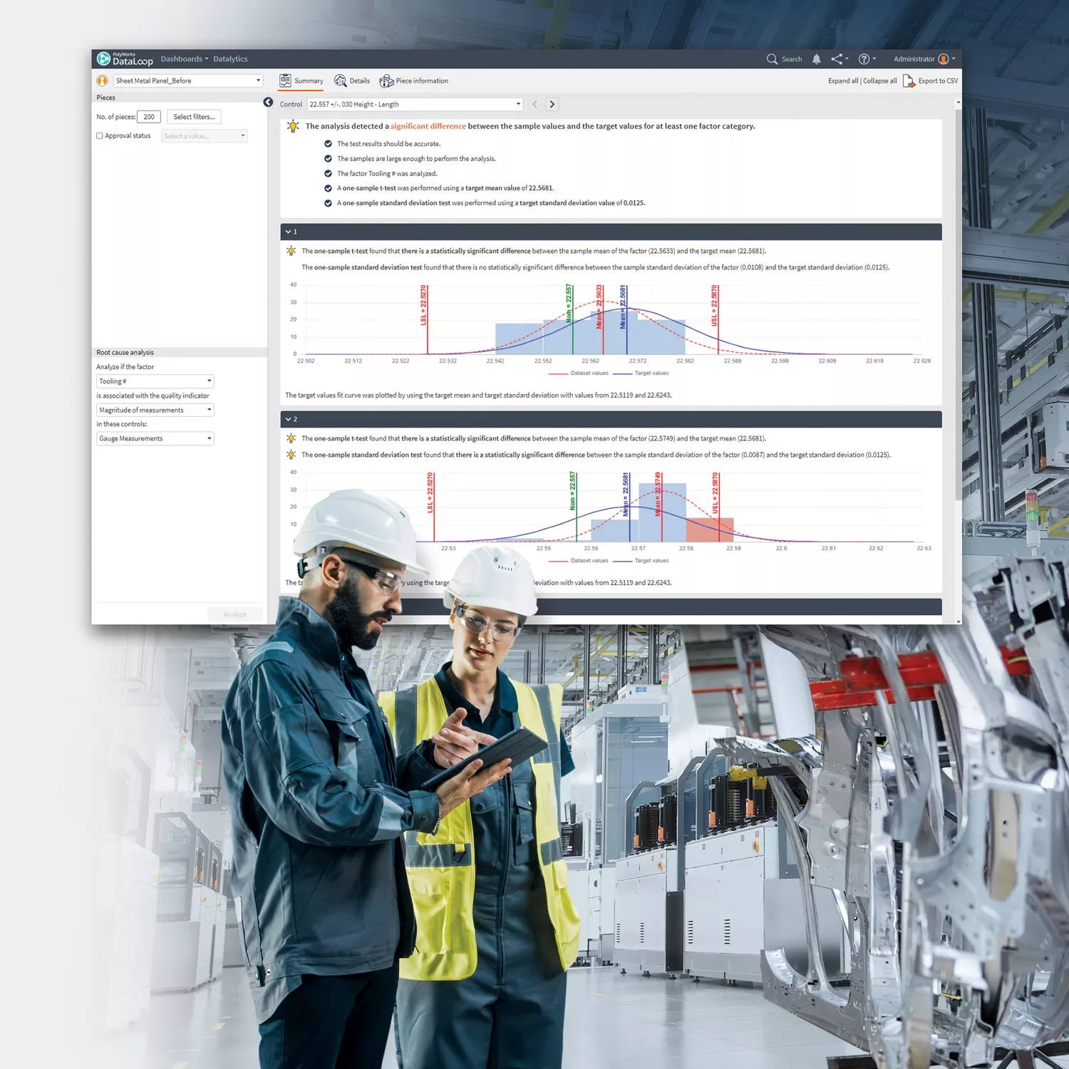 PolyWorks|DataLoop 2024 Web Interface showing an impressive number of Excel-based widgets